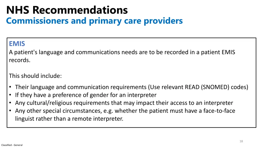 nhs recommendations commissioners and primary 1