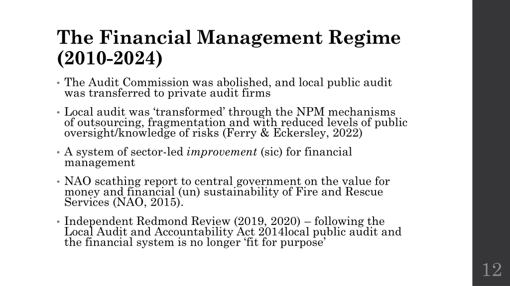 the financial management regime 2010 2024
