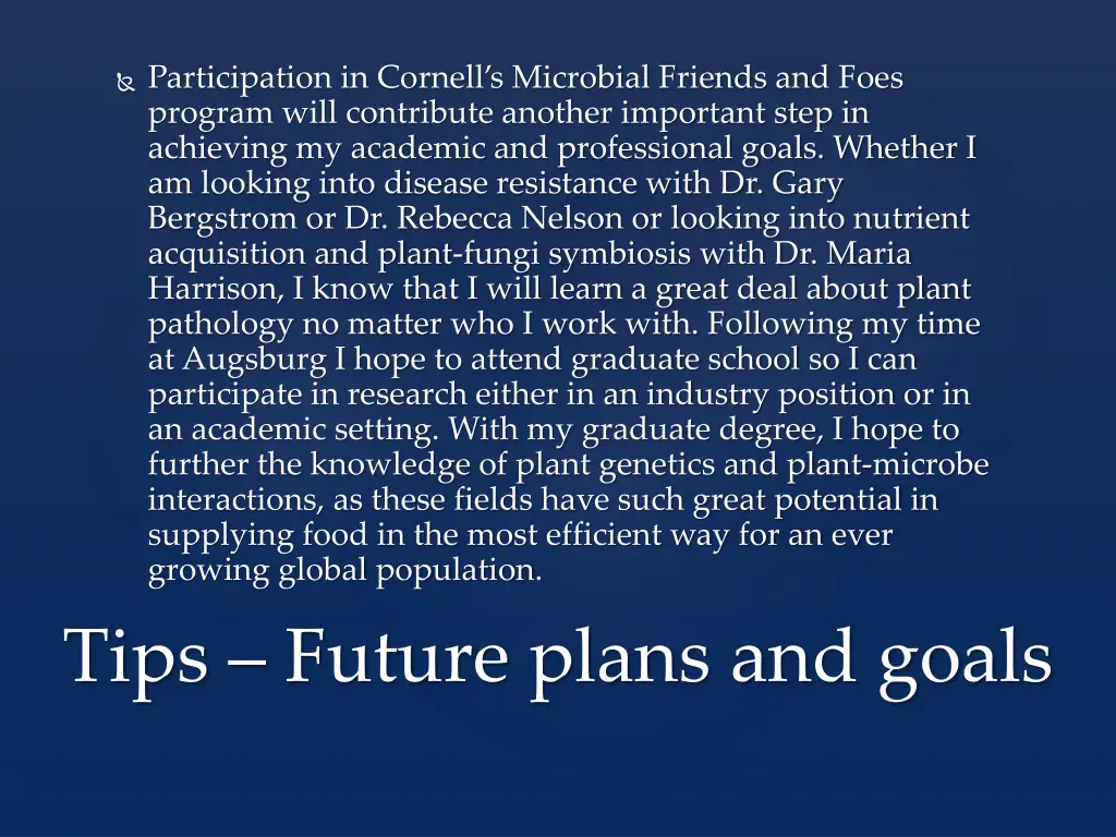 participation in cornell s microbial friends