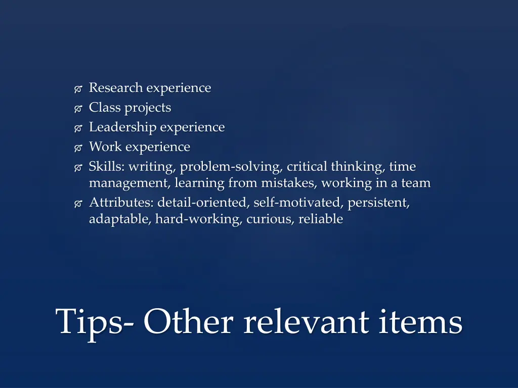 research experience