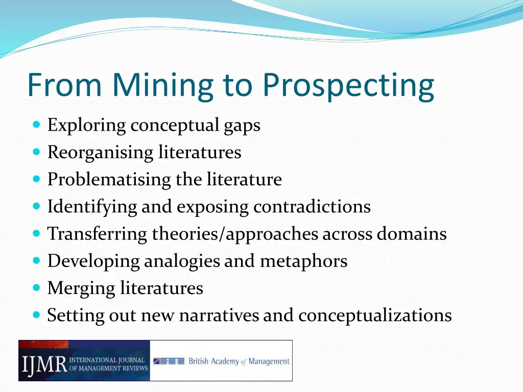 from mining to prospecting
