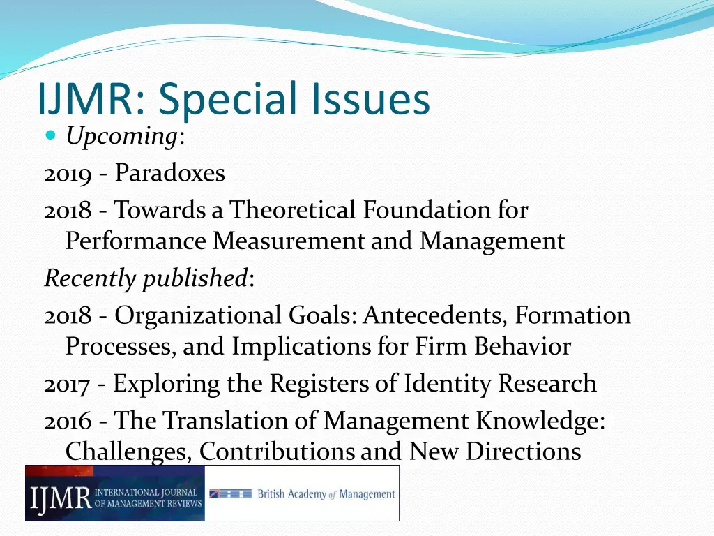 ijmr special issues upcoming 2019 paradoxes 2018