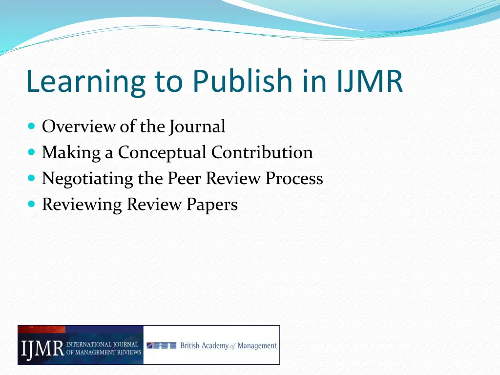 learning to publish in ijmr