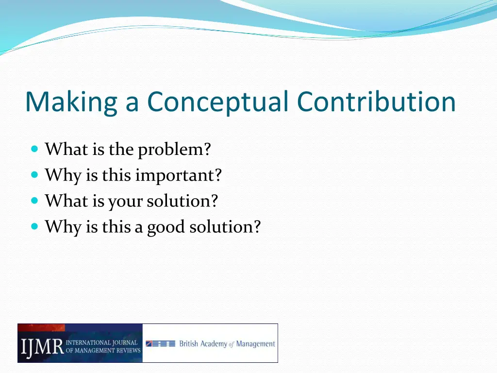 making a conceptual contribution