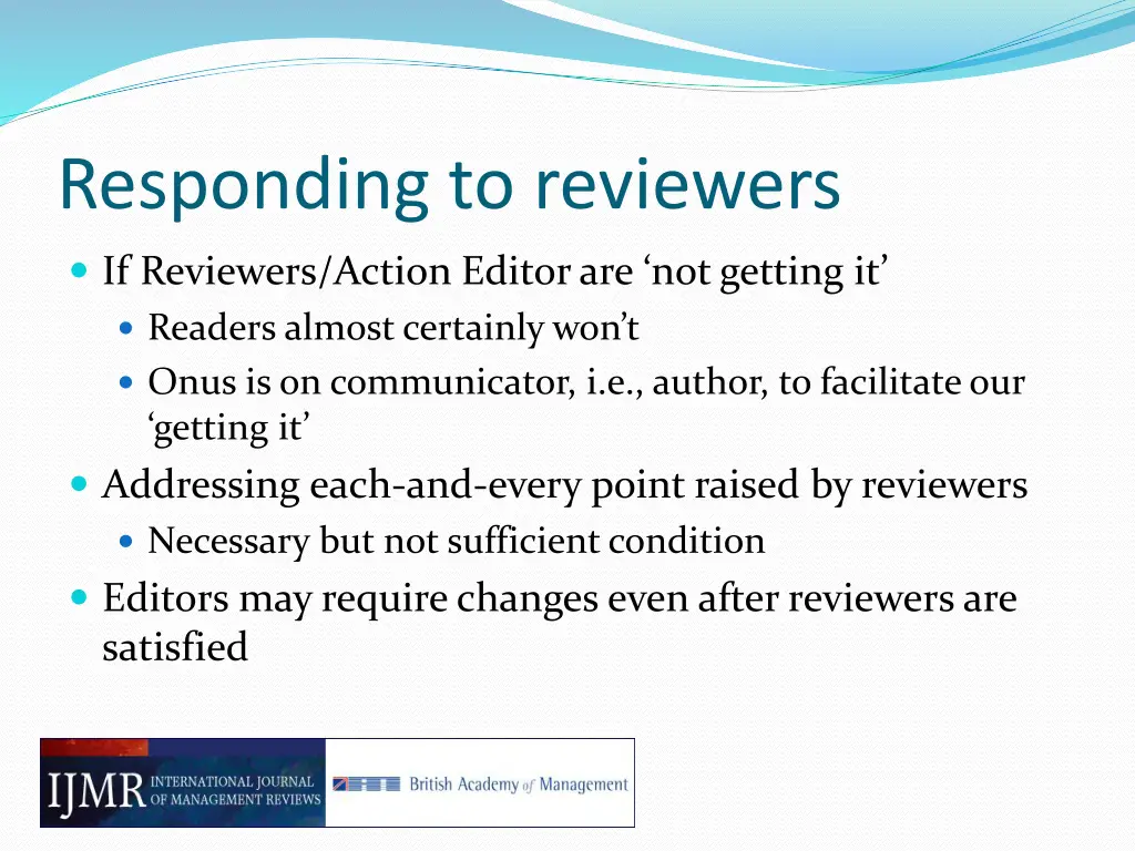 responding to reviewers 1