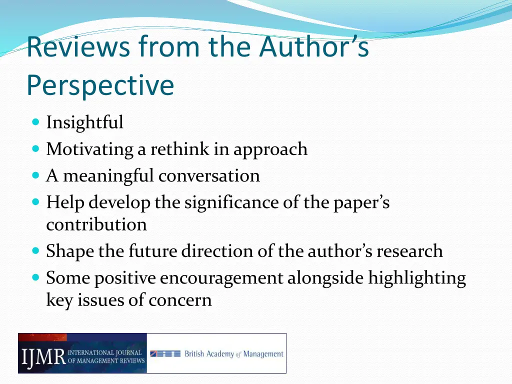 reviews from the author s perspective