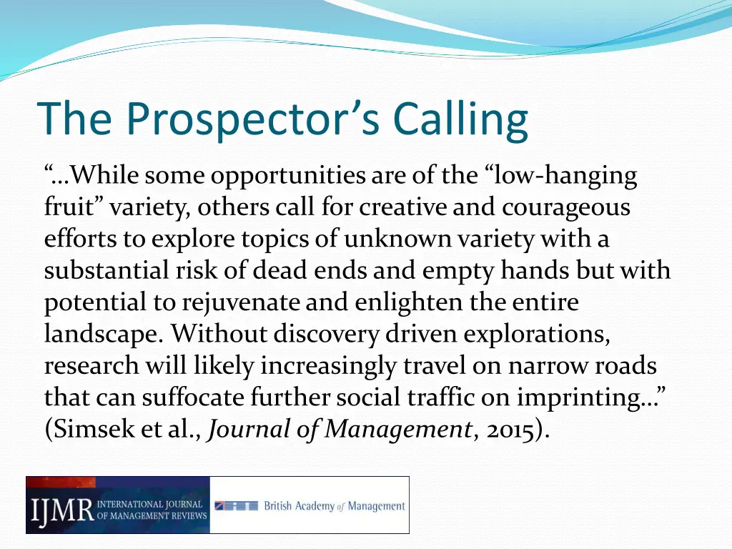the prospector s calling