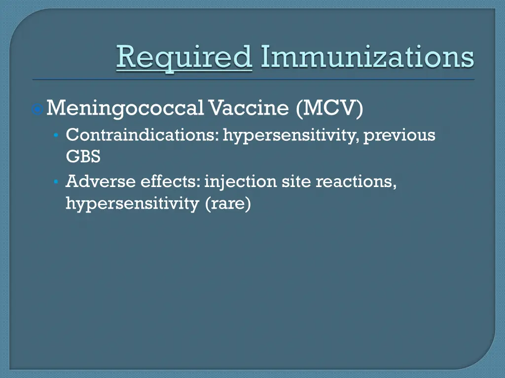 meningococcal vaccine mcv contraindications