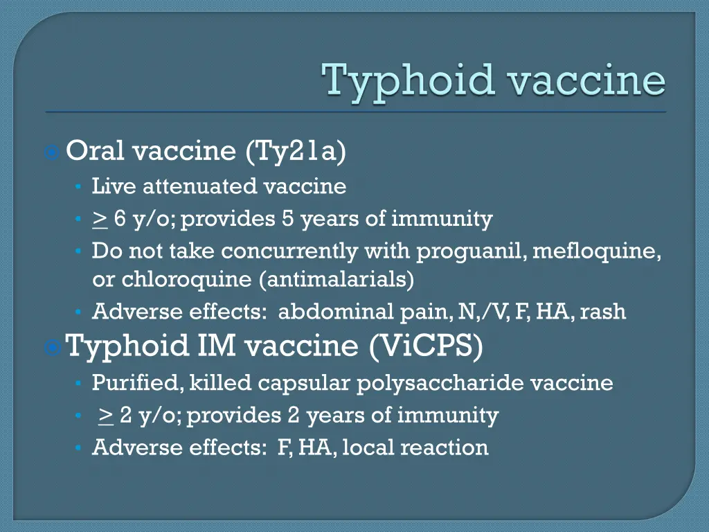 oral vaccine ty21a live attenuated vaccine