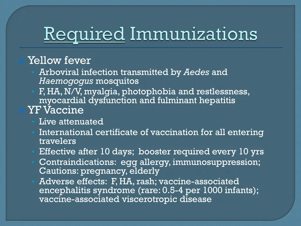 yellow fever arboviral infection transmitted