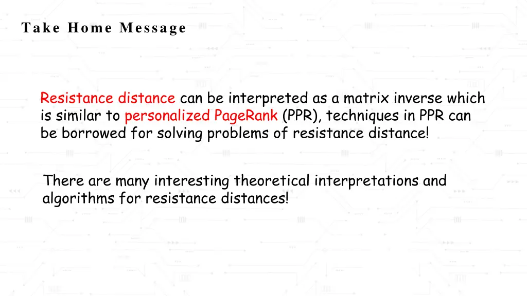 take home message