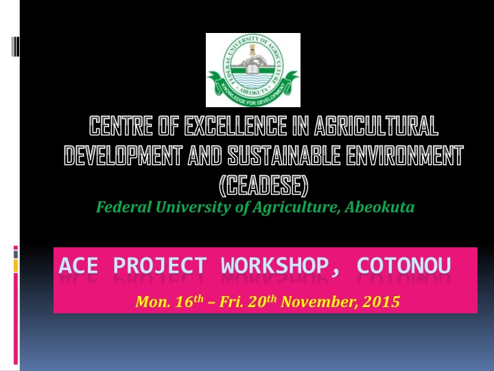 centre of excellence in agricultural development
