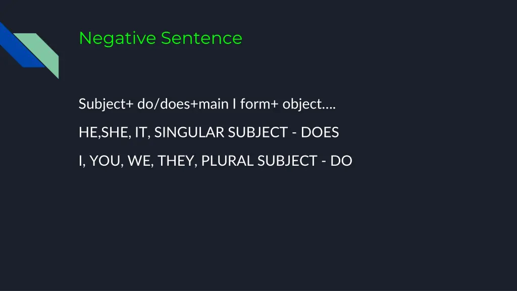 negative sentence