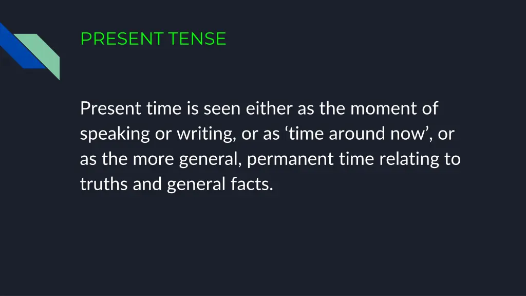 present tense 1
