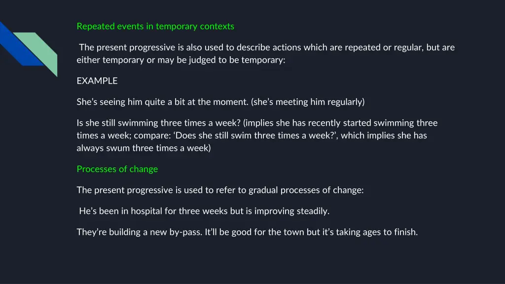 repeated events in temporary contexts