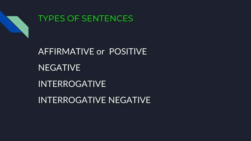 types of sentences