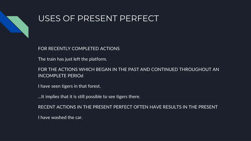 uses of present perfect