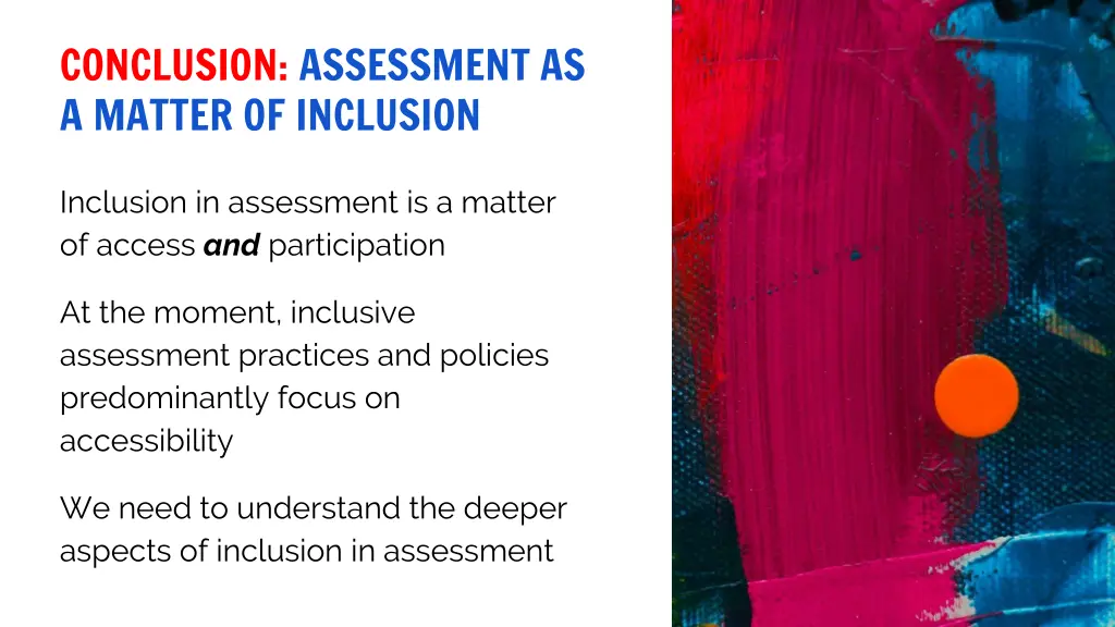 conclusion assessment as a matter of inclusion 1
