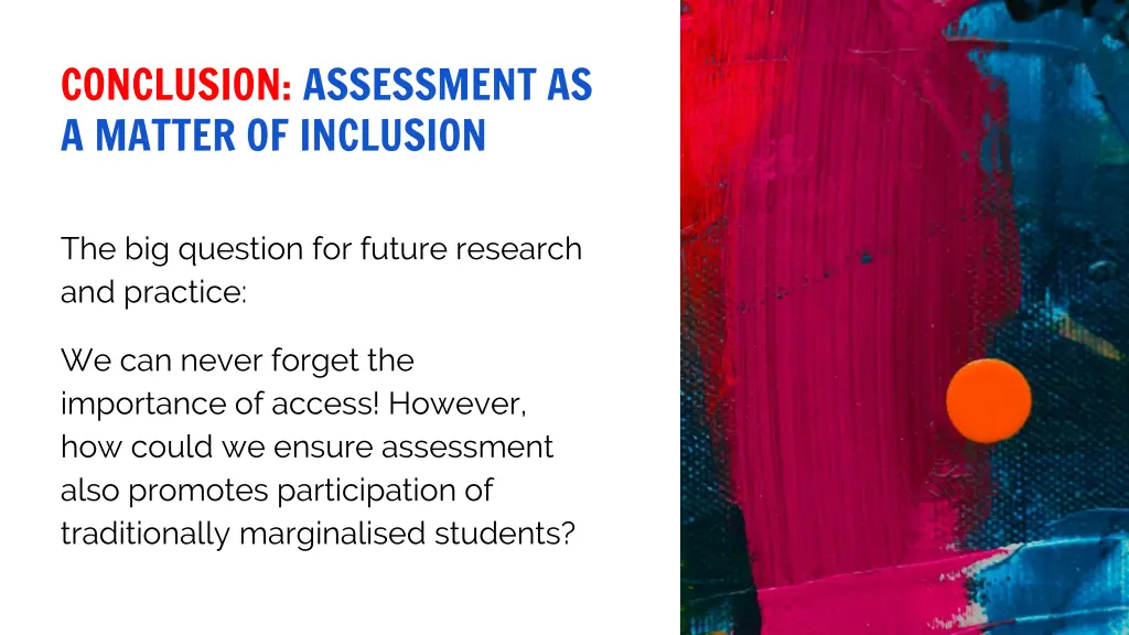 conclusion assessment as a matter of inclusion 2