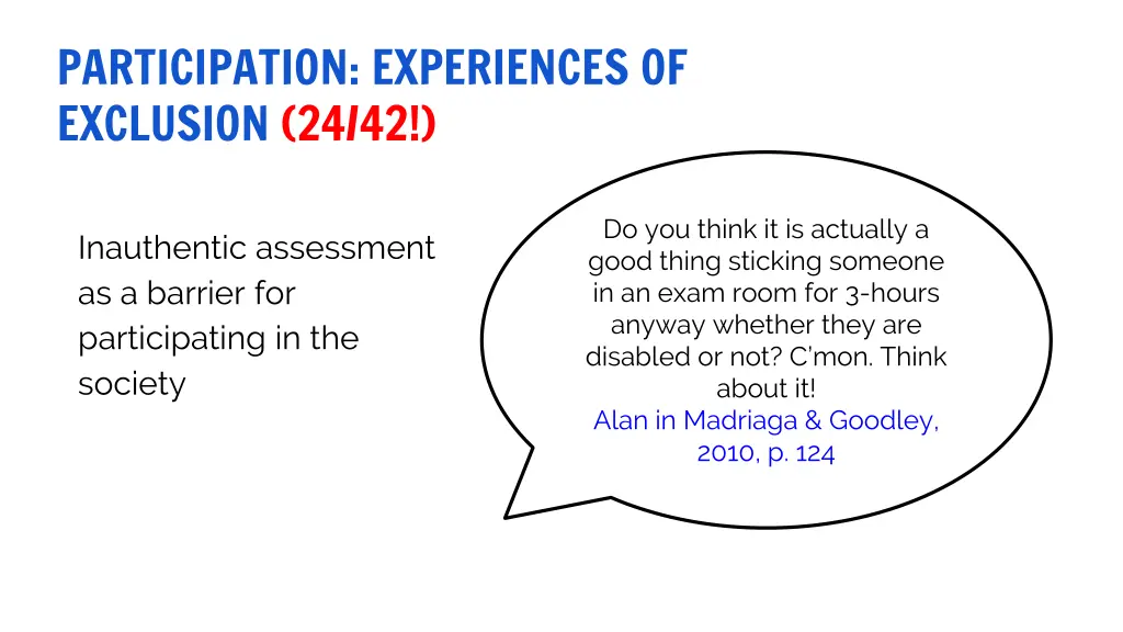 participation experiences of exclusion 24 42 2