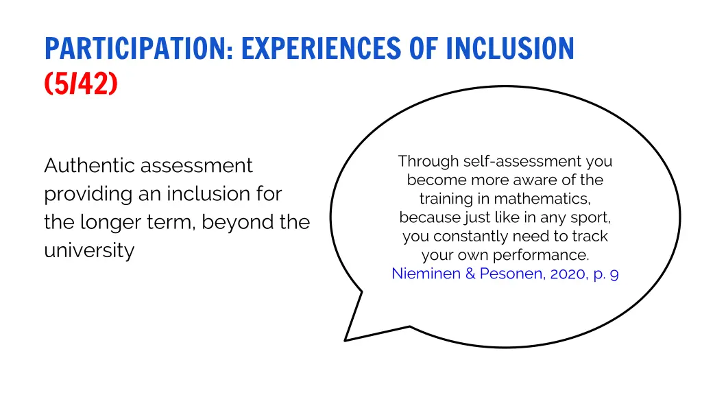 participation experiences of inclusion 5 42 1