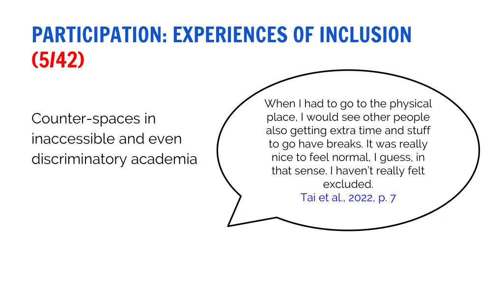 participation experiences of inclusion 5 42