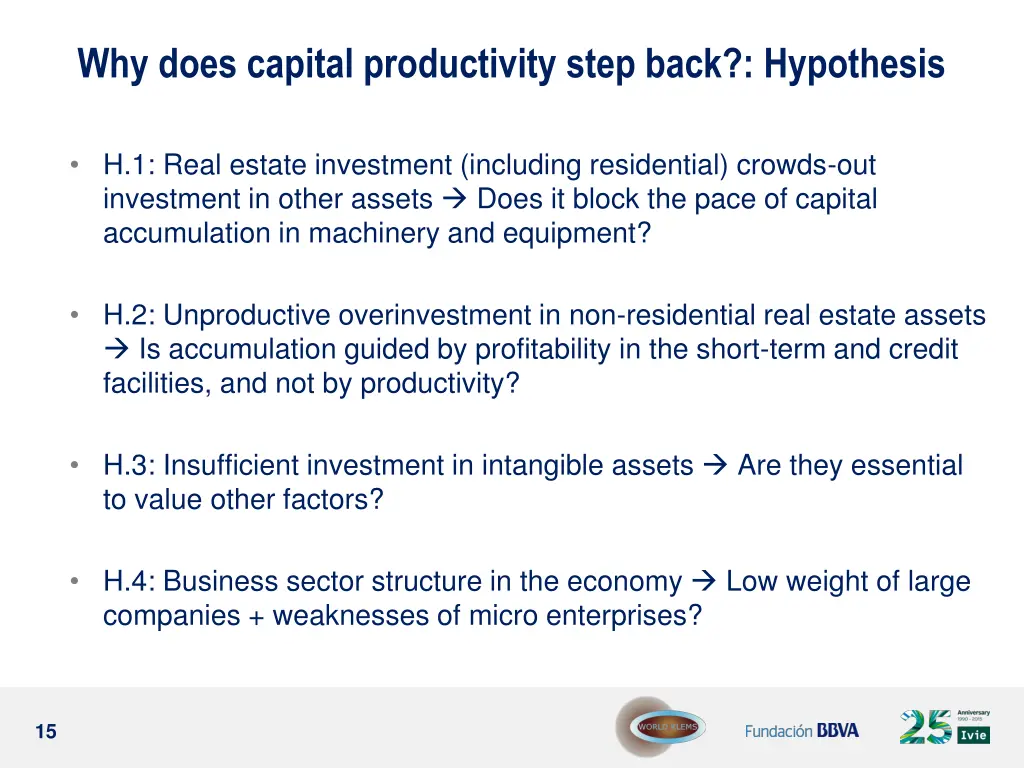 why does capital productivity step back hypothesis