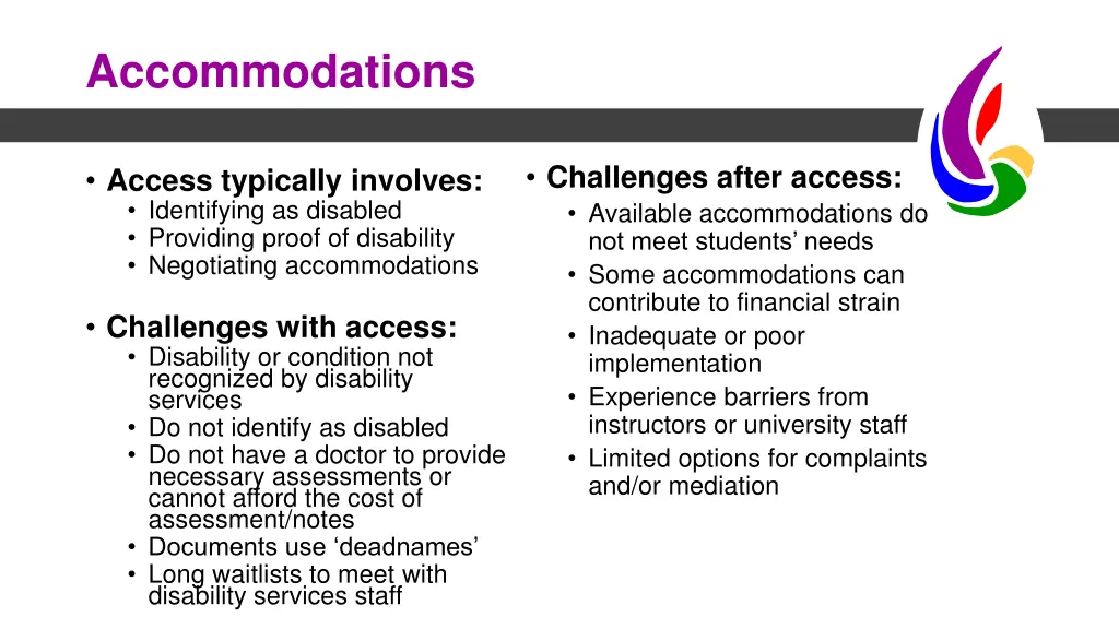 accommodations