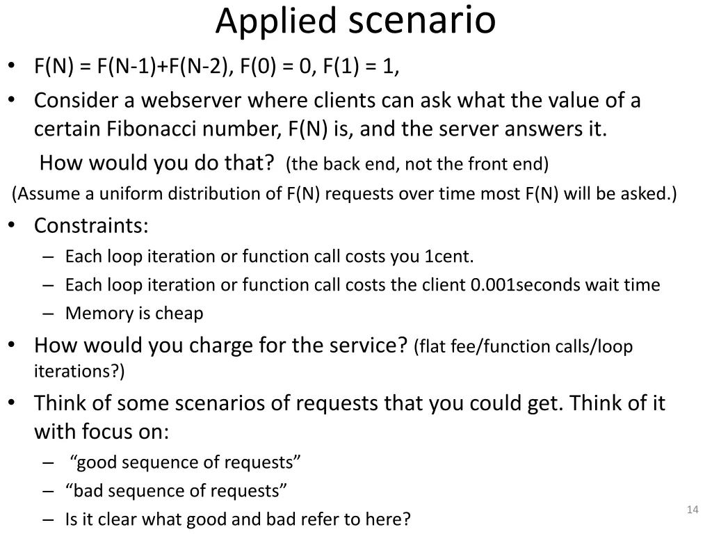 applied scenario
