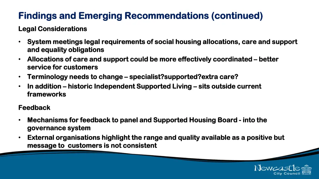 findings and emerging recommendations continued 1