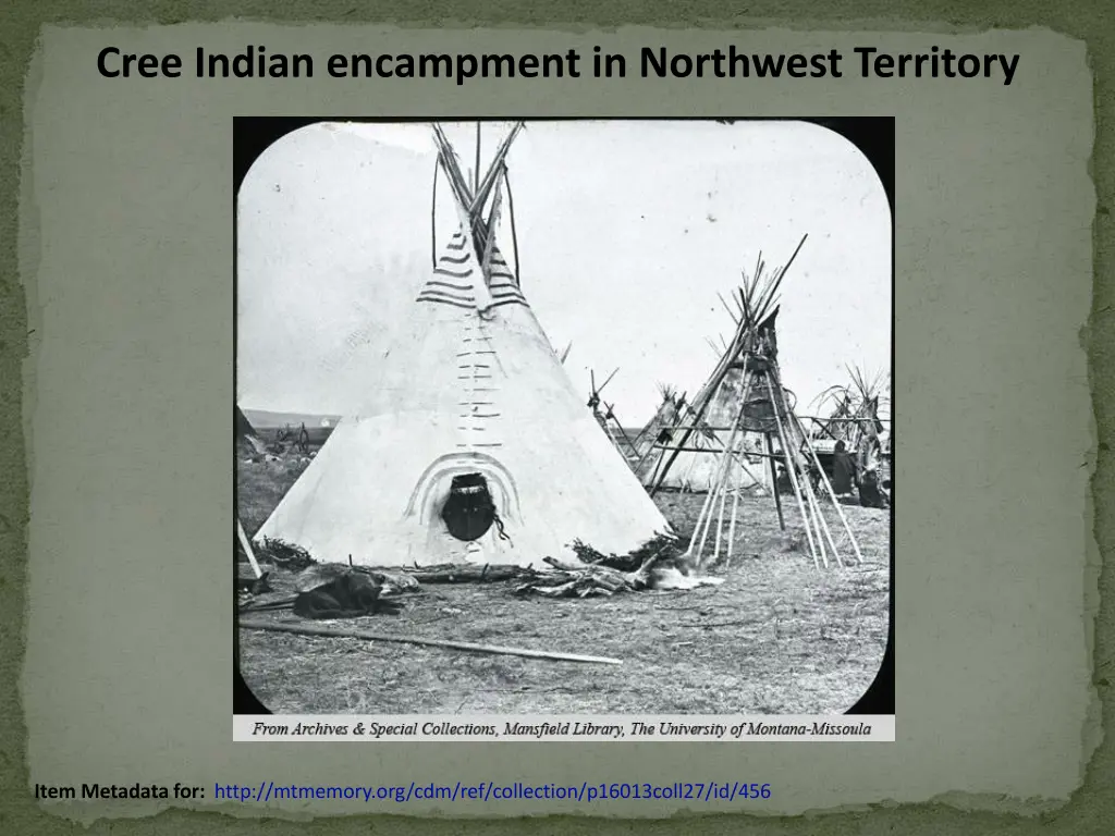 cree indian encampment in northwest territory