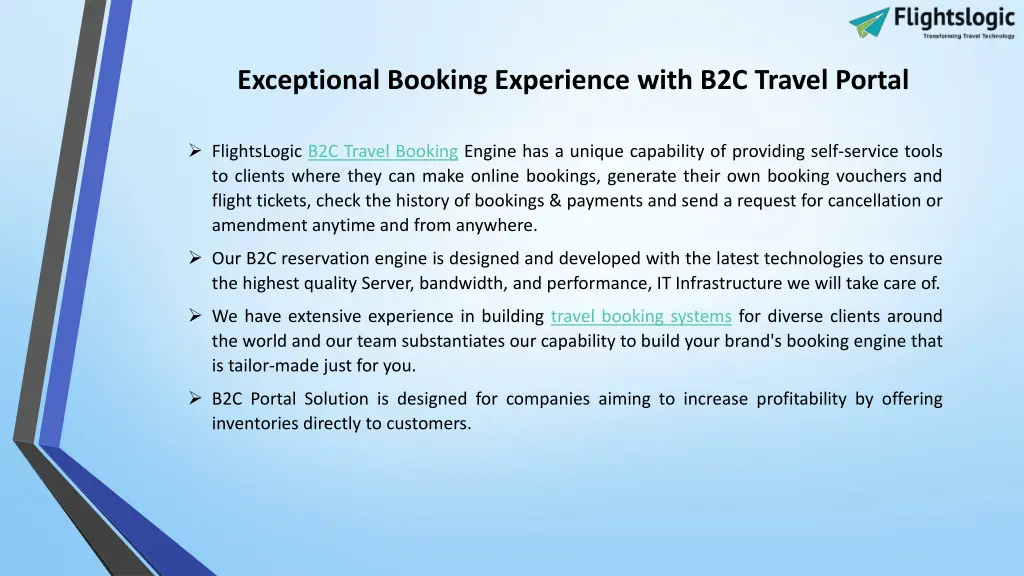 exceptional booking experience with b2c travel