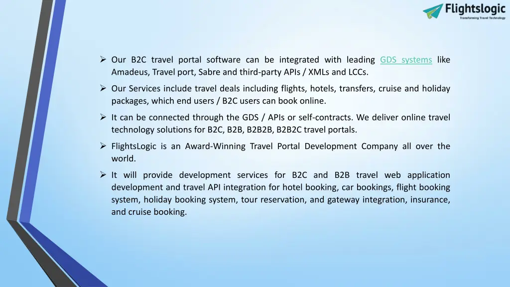 our b2c travel portal software can be integrated