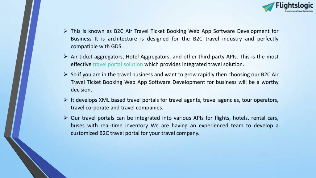 this is known as b2c air travel ticket booking