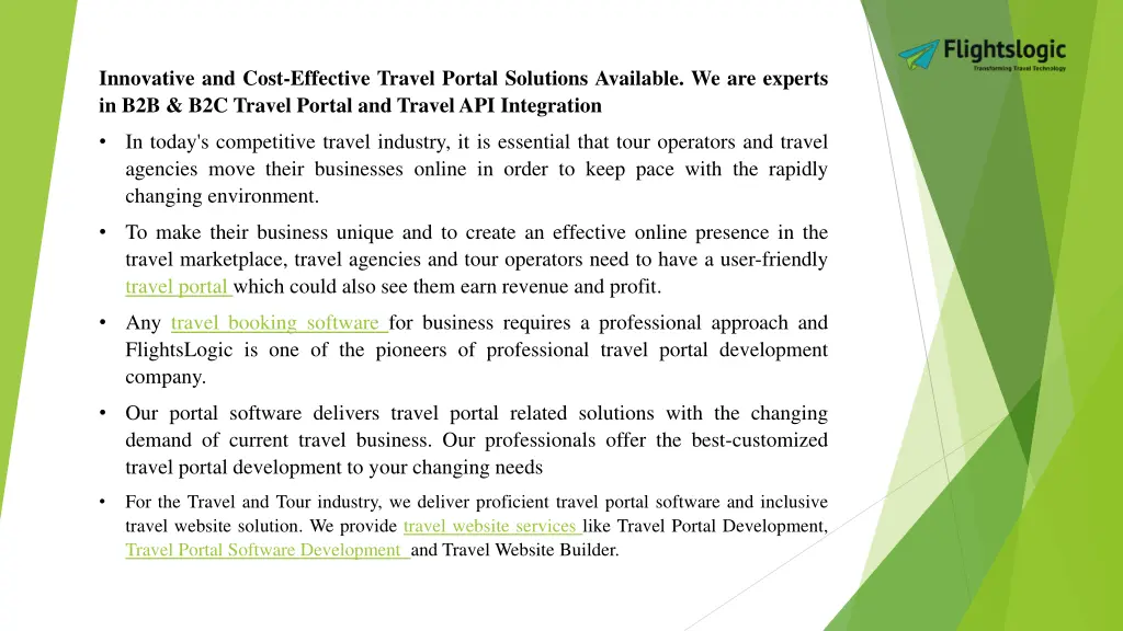 innovative and cost effective travel portal
