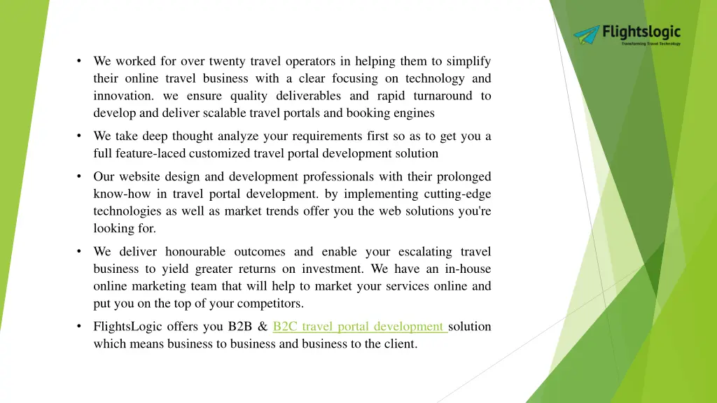 we worked for over twenty travel operators