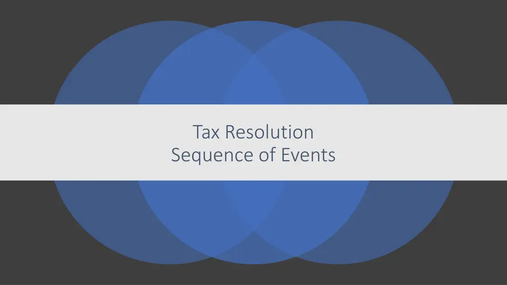 tax resolution sequence of events