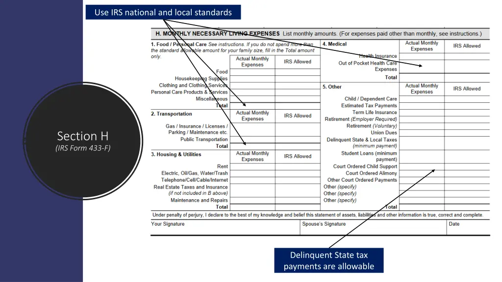 use irs national and local standards