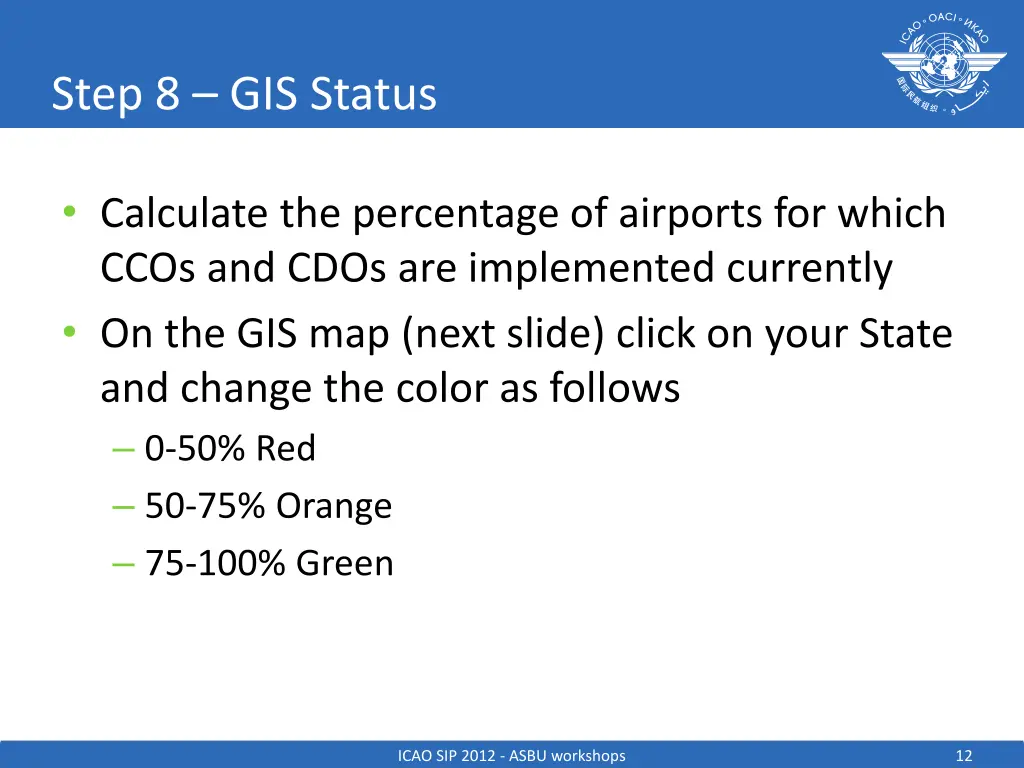 step 8 gis status
