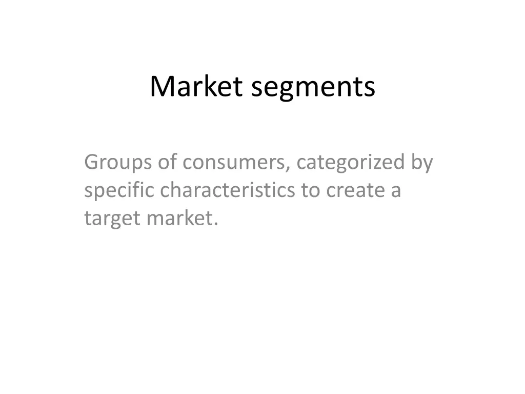 market segments