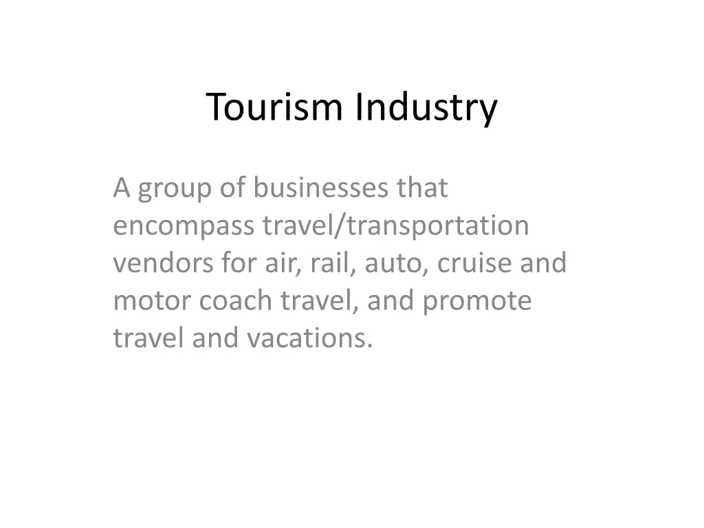 tourism industry