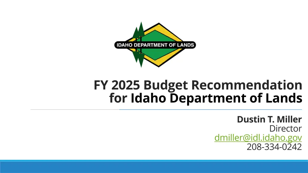 fy 2025 budget recommendation for idaho 1