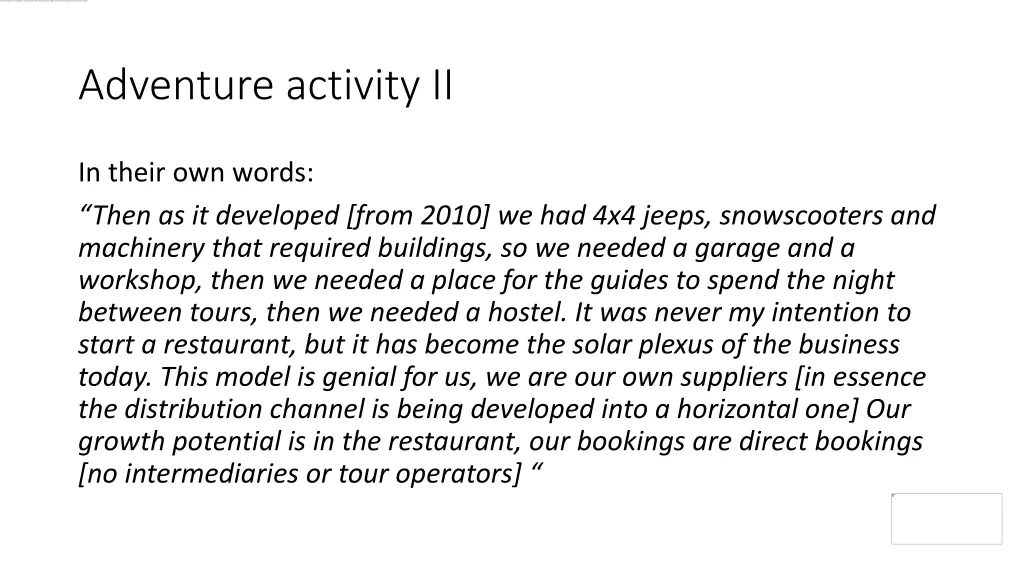 adventure activity ii