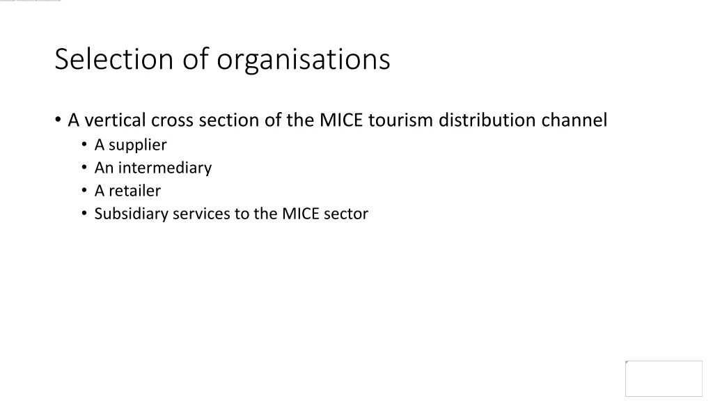 selection of organisations