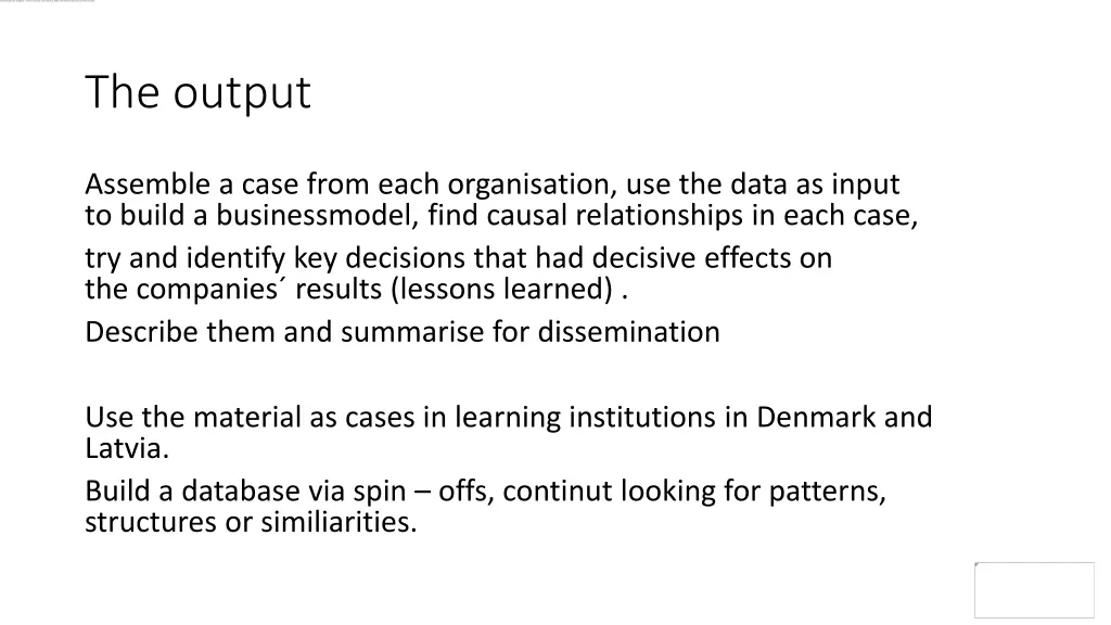 the output