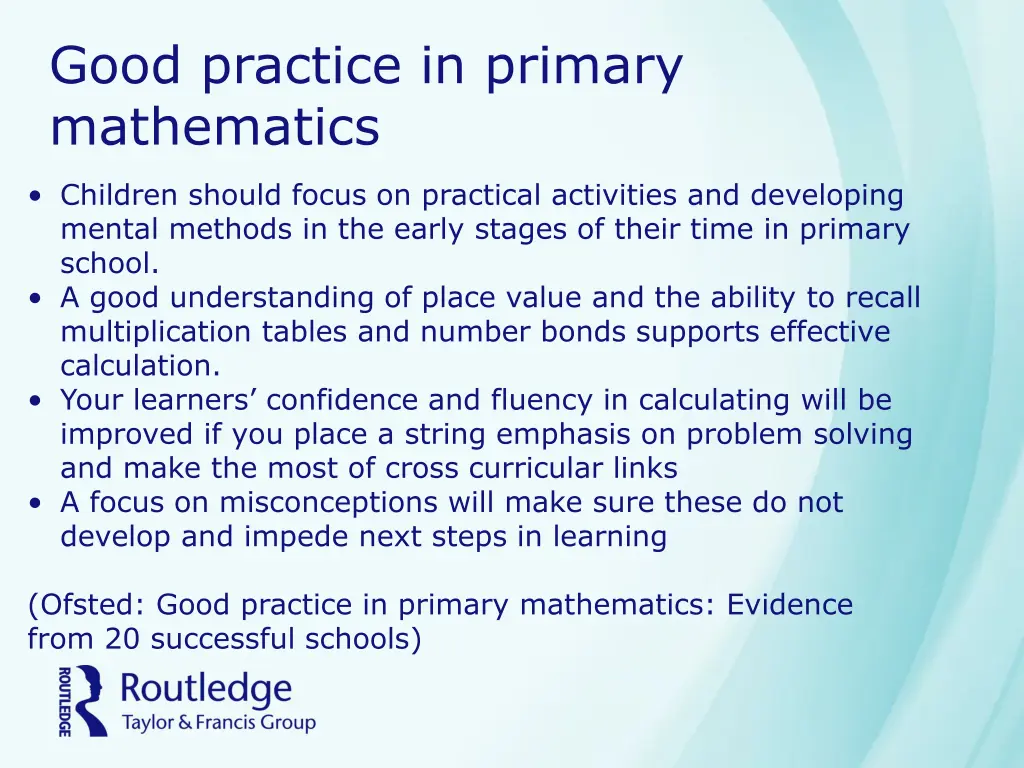 good practice in primary mathematics