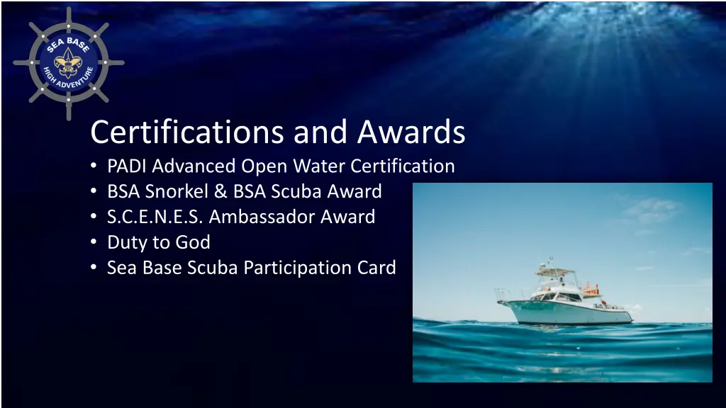 certifications and awards padi advanced open