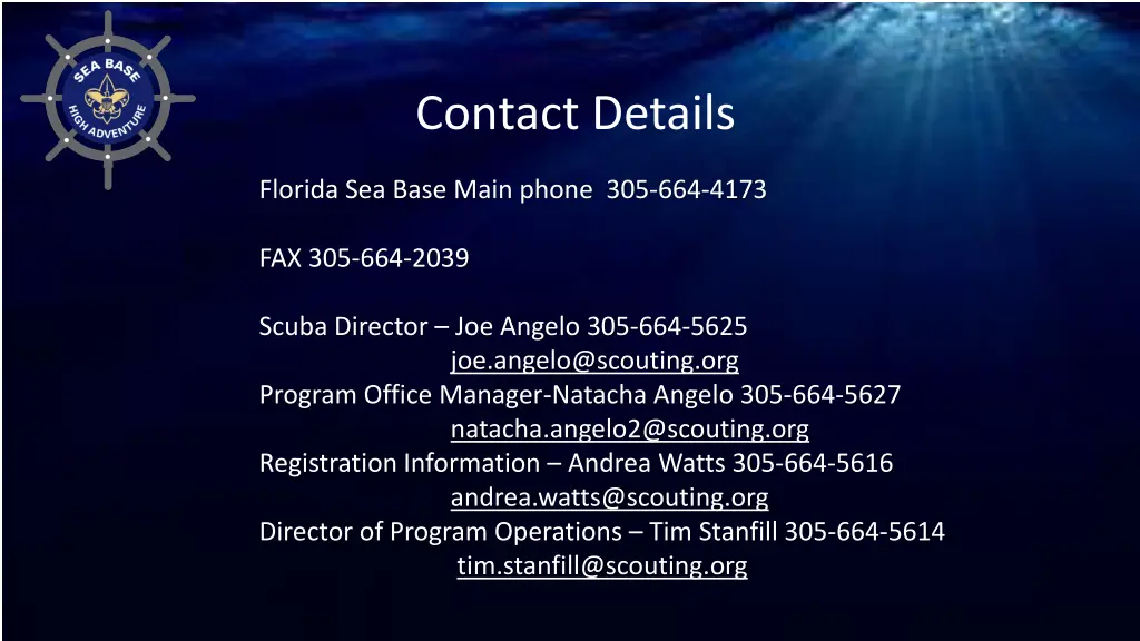 contact details