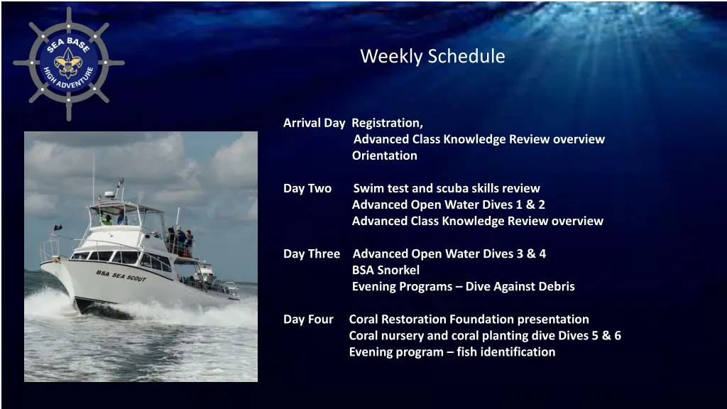 weekly schedule
