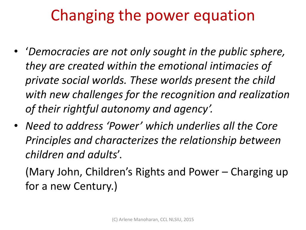 changing the power equation